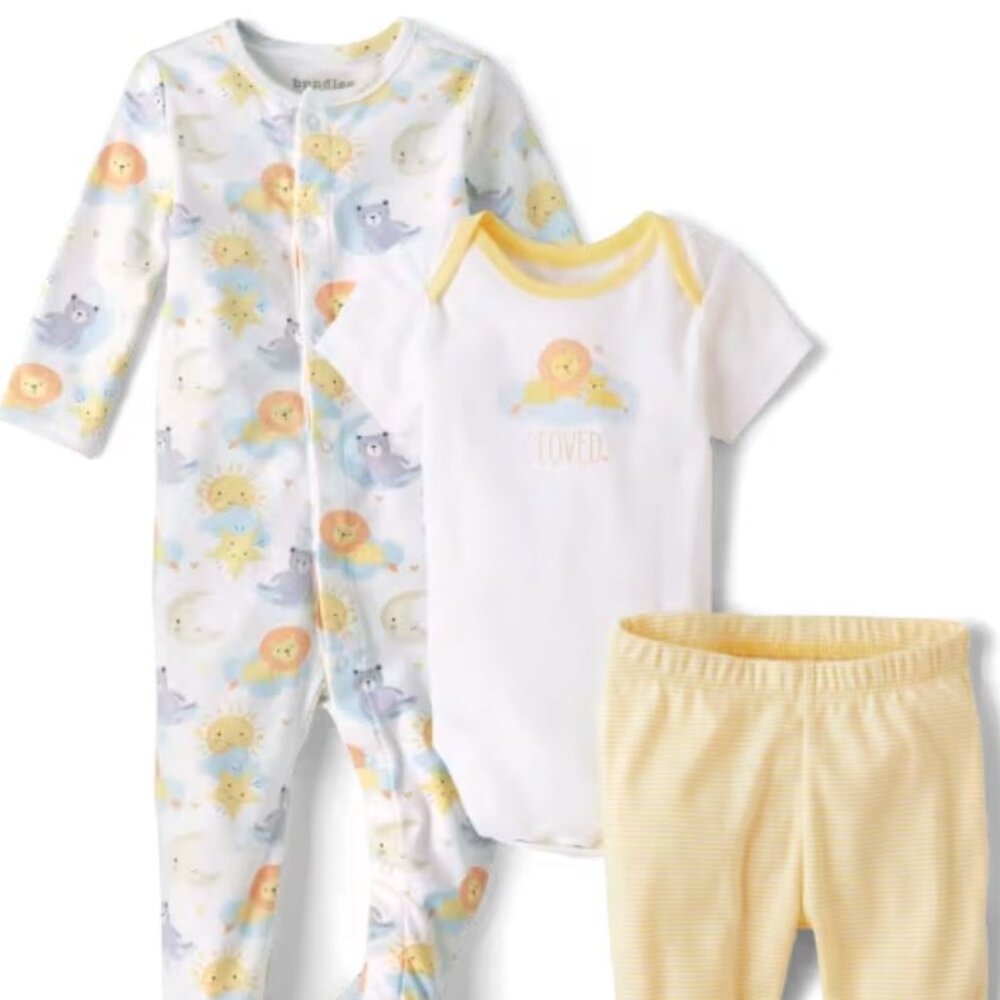 NWT The Children’s Place Unisex Baby Animal 3-Piece Set - sun valley